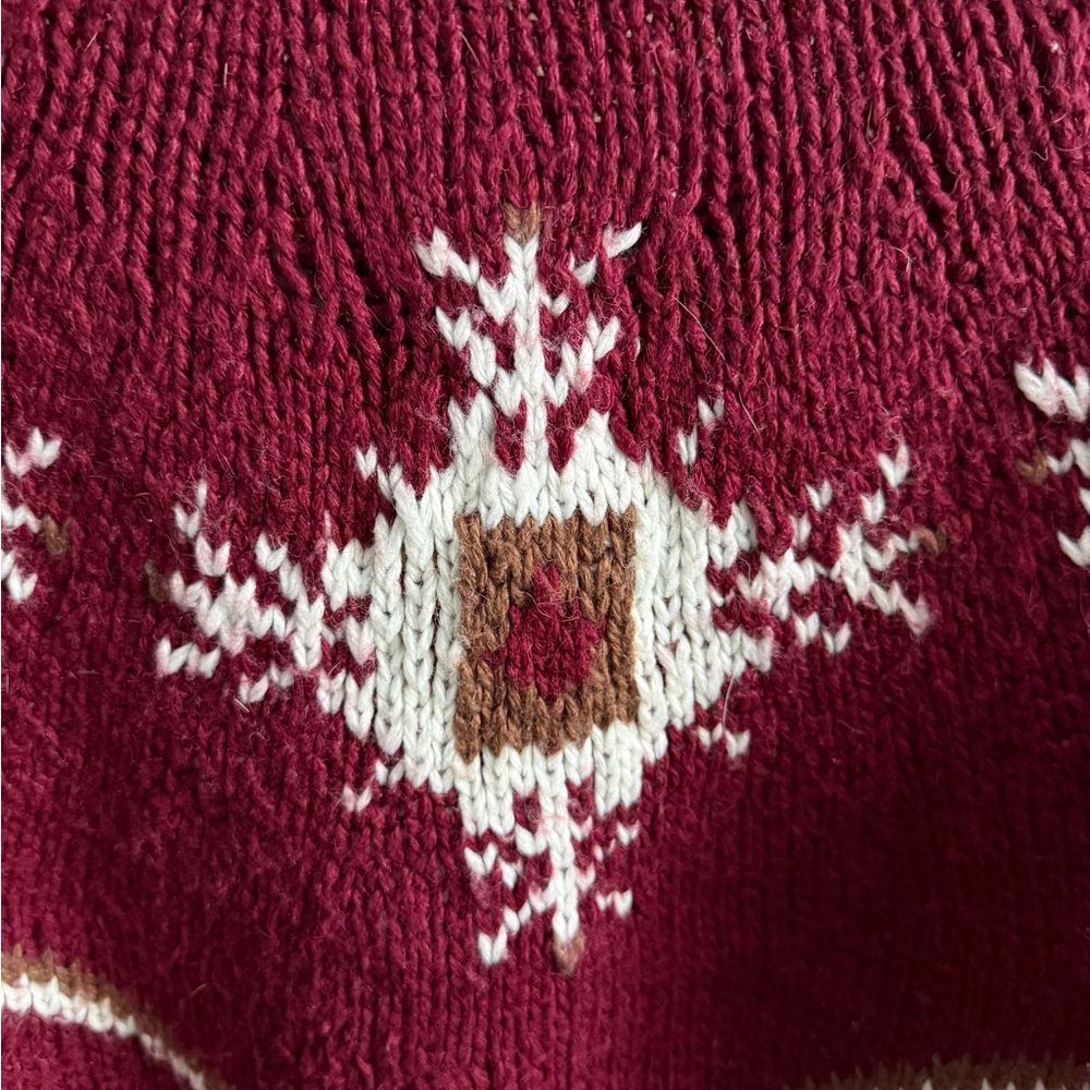 Boundary Waters Burgundy Knit Sweater | Nordic-Inspired | Large - Picture 2 of 4
